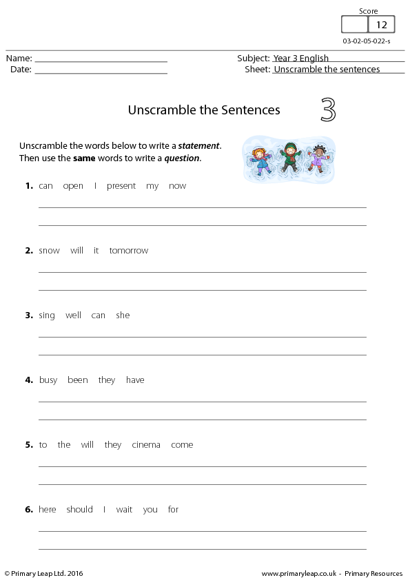 Jumbled Sentences Worksheet For Class 4 Advance Worksheet