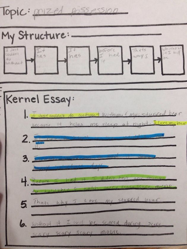 Kernel Essay Organizer Personal Narrative Kernel Essay