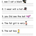 Kindergarten Writing Sentences Worksheets Kindergarten Worksheets At