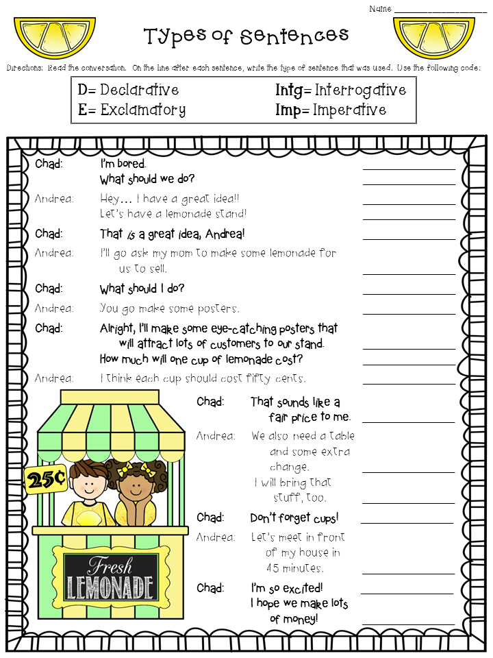 Kinds Of Sentences Grade 3 Worksheets Pdf Free Printable Worksheets