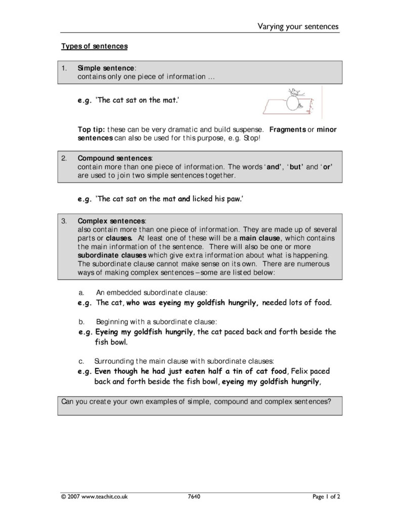 Ks3 Grammar And Vocabulary Sentence Construction Teachit Db excel