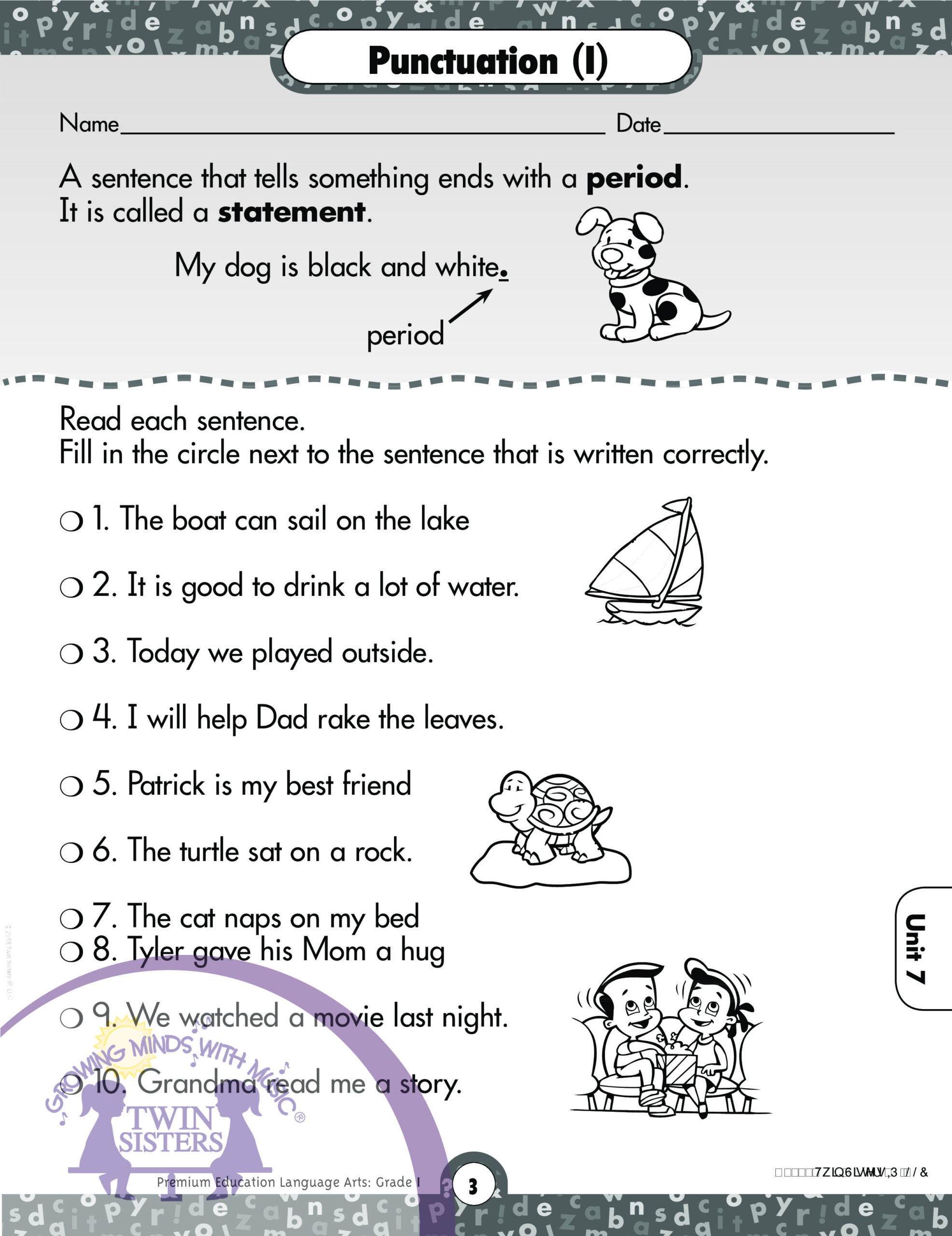 Subject Of A Sentence Worksheet For Grade 1 - Sentenceworksheets.com