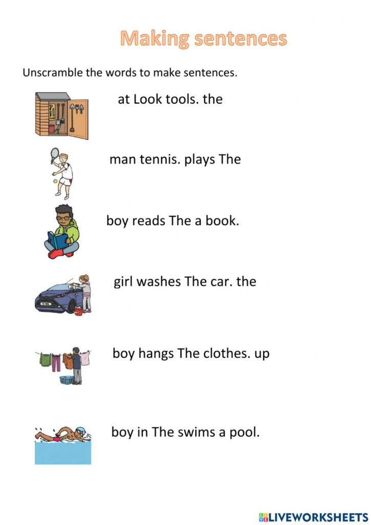 Making Sentences Online Worksheet For GRADE 2