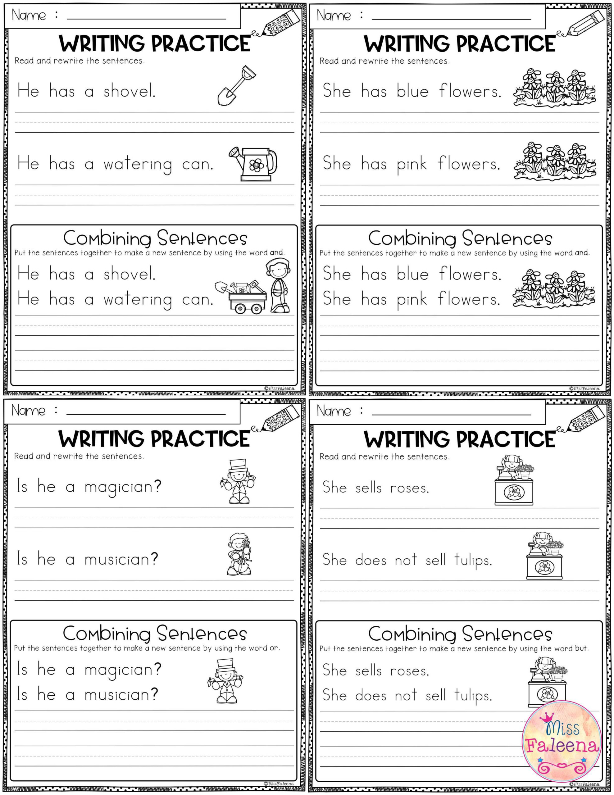 May Writing Practice Combining Sentences Writing Practice