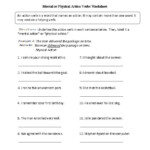 Mental Or Physical Action Verbs Worksheet Action Verbs Worksheet