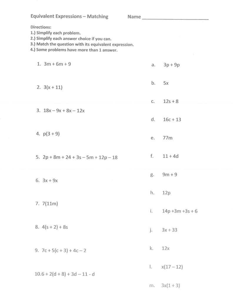 Mrs White s 6th Grade Math Blog EQUIVALENT EXPRESSIONS