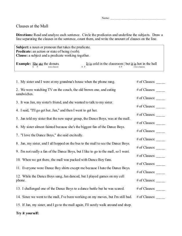 Noun Clauses Worksheet With Answers Pdf English Worksheets Identify 