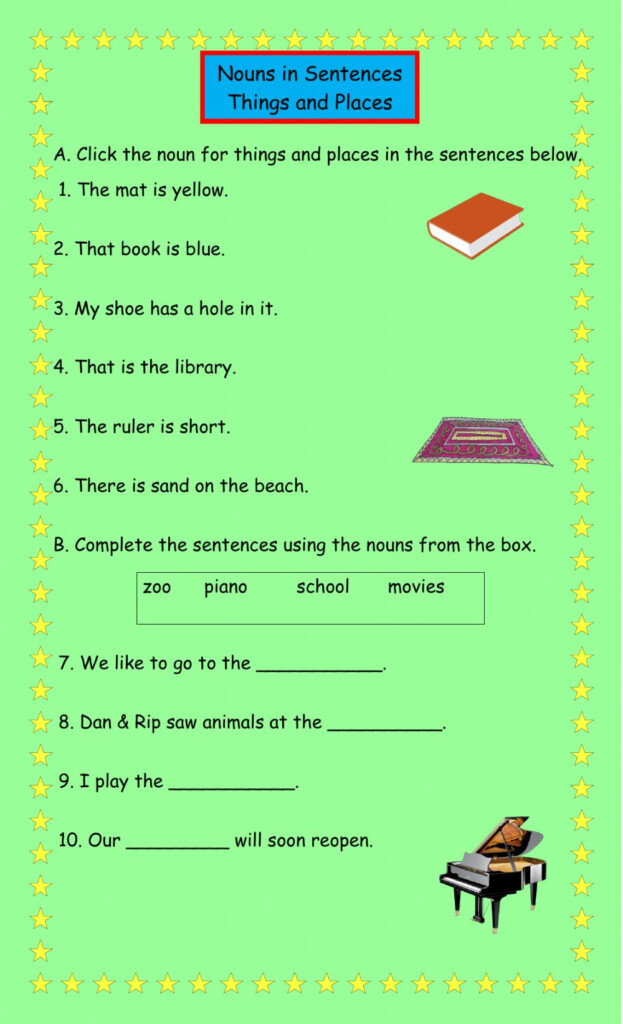 Nouns In Sentences Interactive Worksheet