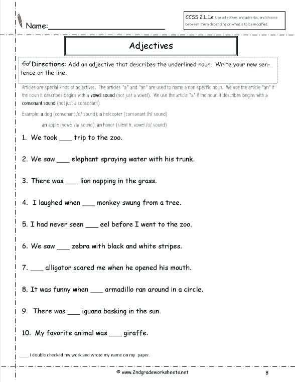 Nouns Worksheet 4th Grade