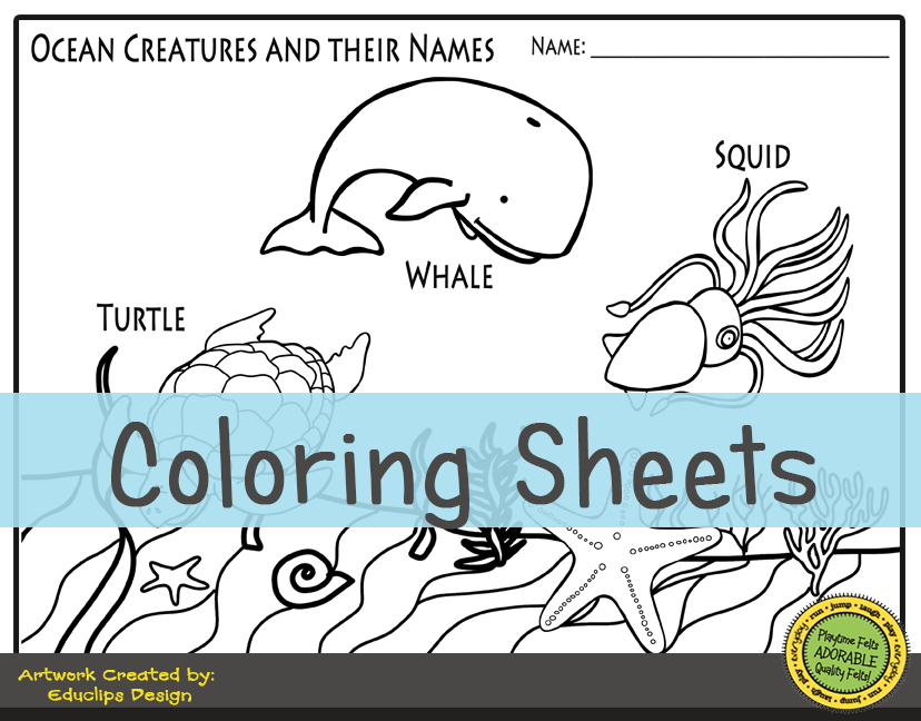 Ocean Creatures Preschool Worksheets