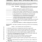 Page 1 4 13 11 Hyphens Dashes Parentheses Review II PDF Worksheets