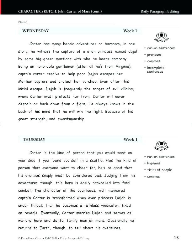 Paragraph Correction Worksheets Pdf