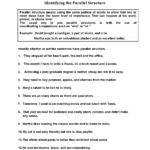 Parallel Structure Worksheets Identifying Parallel Structure Worksheets