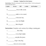 Parts Of A Sentence Interactive Worksheet