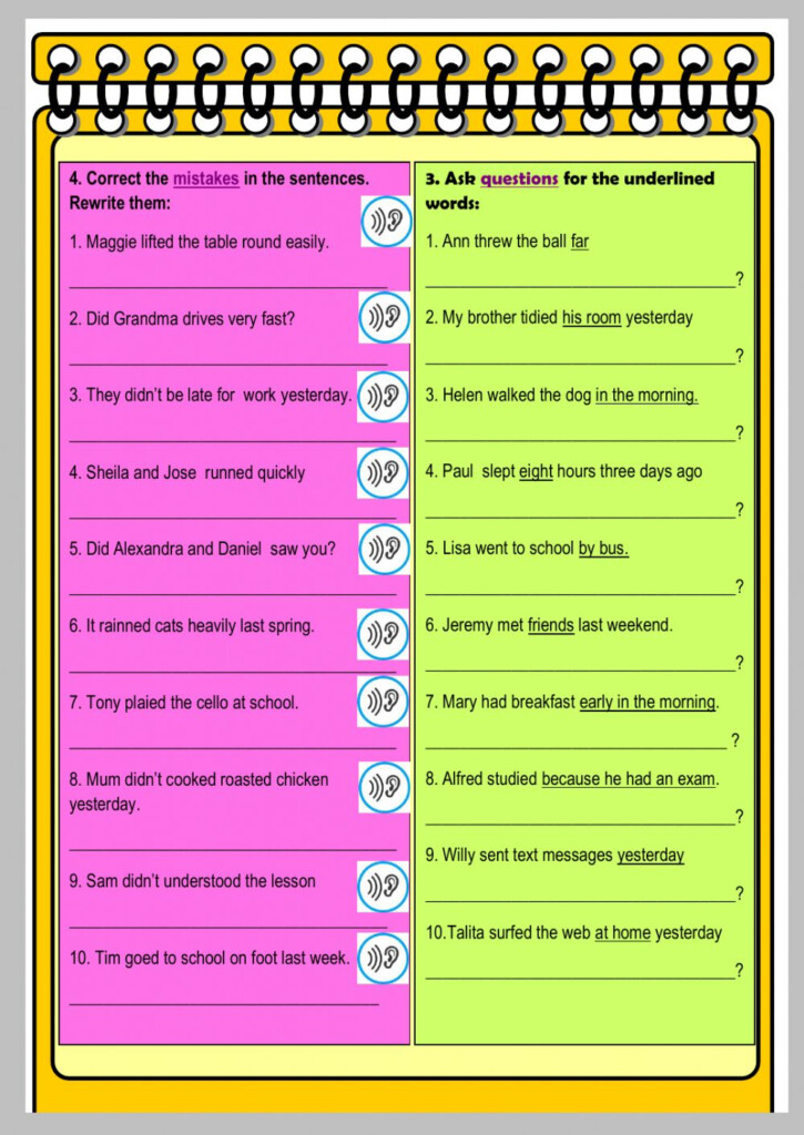 Past Simple All Forms Worksheet