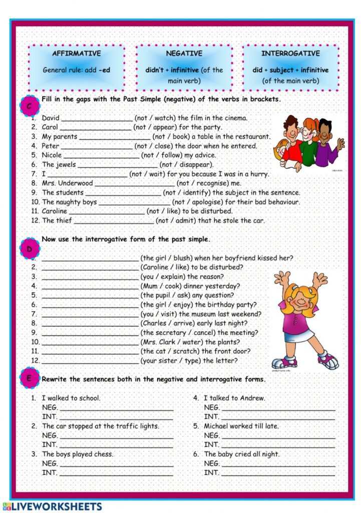 Past Simple Interrogative negative Form Worksheet