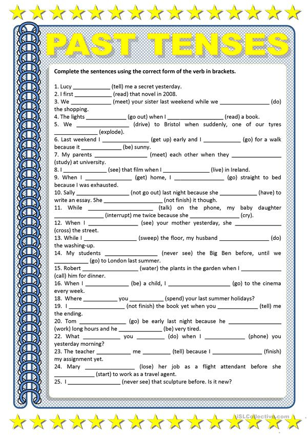 Past Tenses Review Worksheet Free ESL Printable Worksheets Made By 