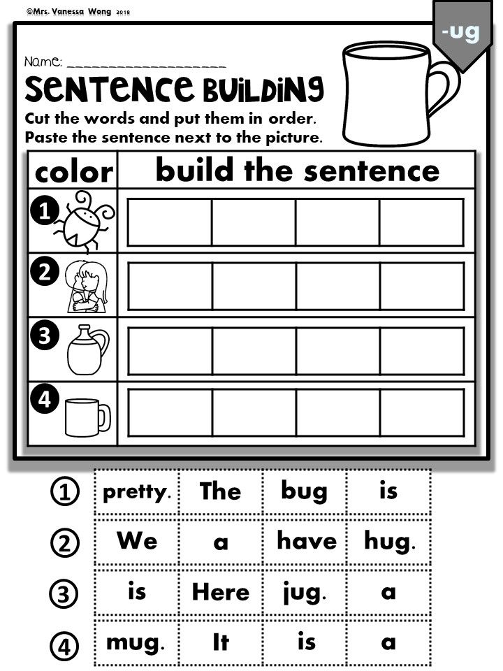 Phonics CVC Short Vowels Sentence Building For Kindergarten And First 