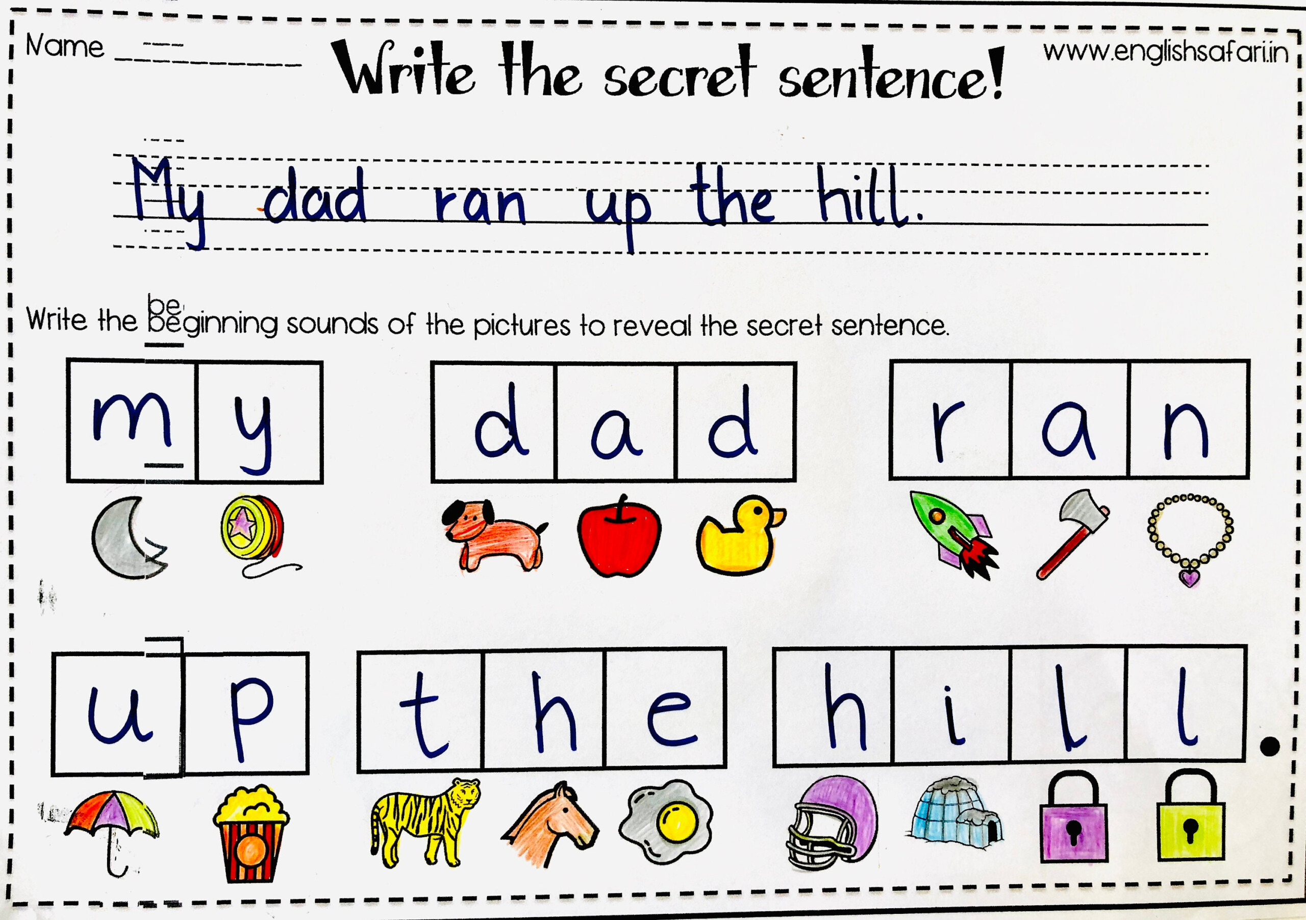 Phonics Secret Sentences Worksheets Etsy