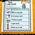 Phonics Worksheets CVC I Can Read Simple Sentences Short Vowel Etsy