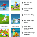 Picture And Sentences With Correct Actions Worksheet Turtle Diary