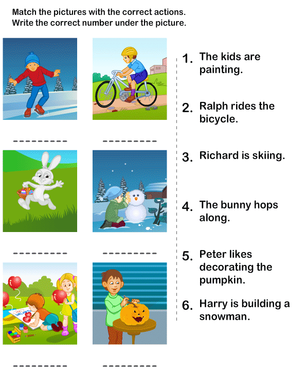 Picture The Sentence Worksheet Learn Sentence Matching