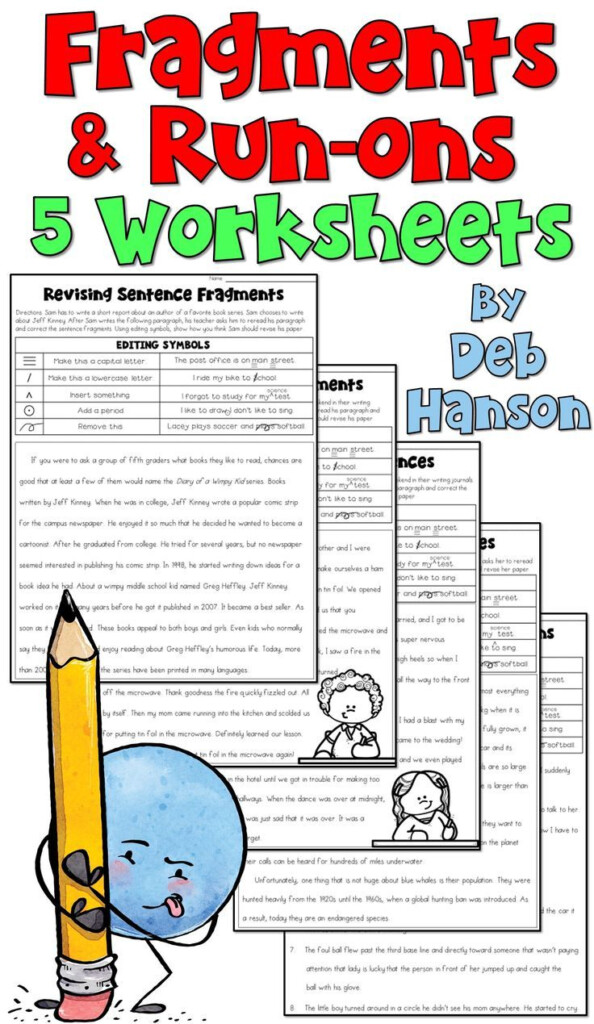 Practice Revising Fragments And Run ons With These Five Worksheets One 