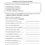 Practicing Four Kinds Of Sentences Worksheet Types Of Sentences