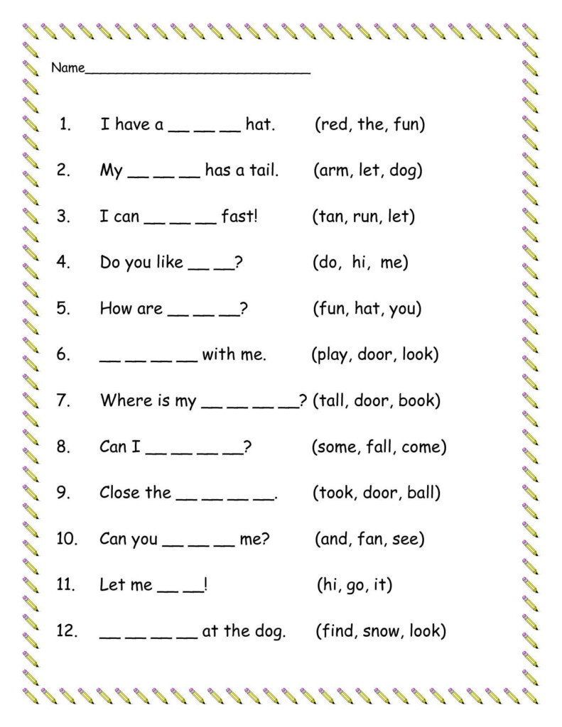 Printable English Worksheets For Grade 1 Pdf Learning How To Read