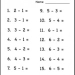 Printable Subtraction Worksheets For Kindergarten Worksheets Master