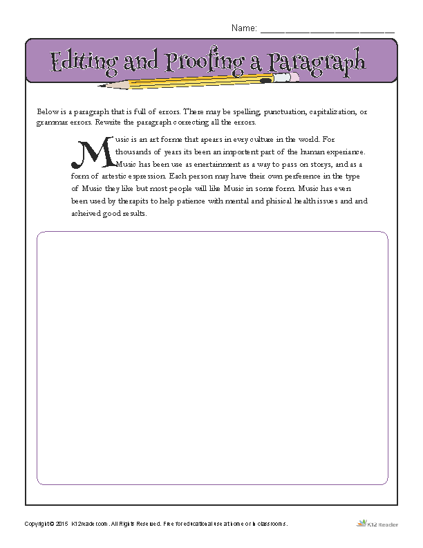 Proofreading Worksheets 7th Grade My Worksheet Time