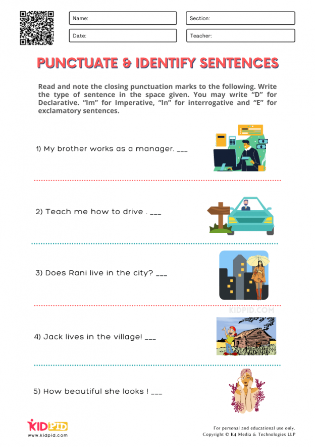 Punctuate Identify Sentences Free Printable Worksheets For Grade 2 