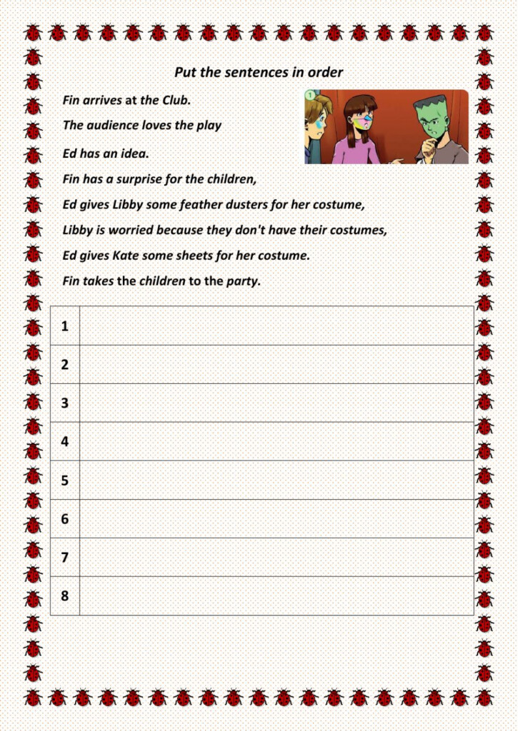 Put The Sentences In The Correct Order Worksheet