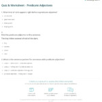 Quiz Worksheet Predicate Adjectives Study