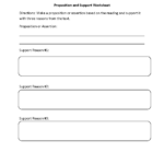 Reading Comprehension Worksheets Proposition And Support Reading