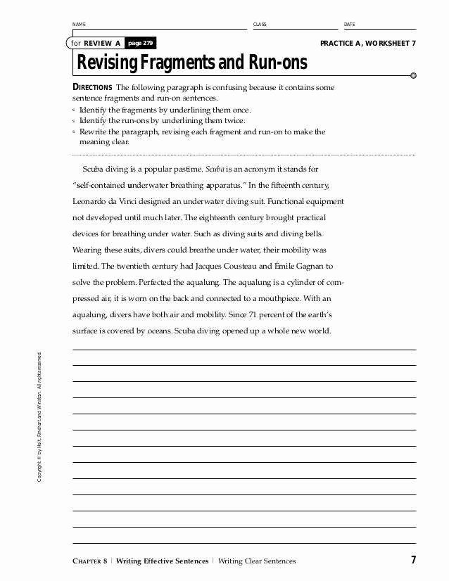 Run On Sentence Worksheet Best Of Rockin Resources Writing Mini Lesson 