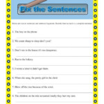 Run On Sentence Worksheet Correcting Run On Sentences Worksheets K5