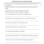 Run On Sentences Worksheets Adding Periods To Run On Sentences Worksheets