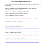 Run On Sentences Worksheets Re Writing Run On Sentences Worksheet Part 1