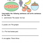 Scrambled Sentences Fruit Fun Worksheets 99Worksheets