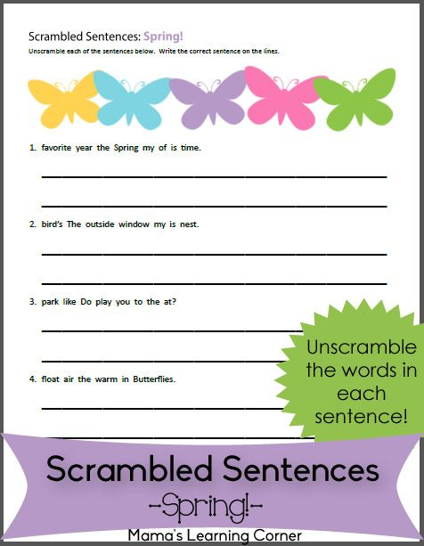 Scrambled Sentences Worksheet For Spring 2nd Grade Worksheets 