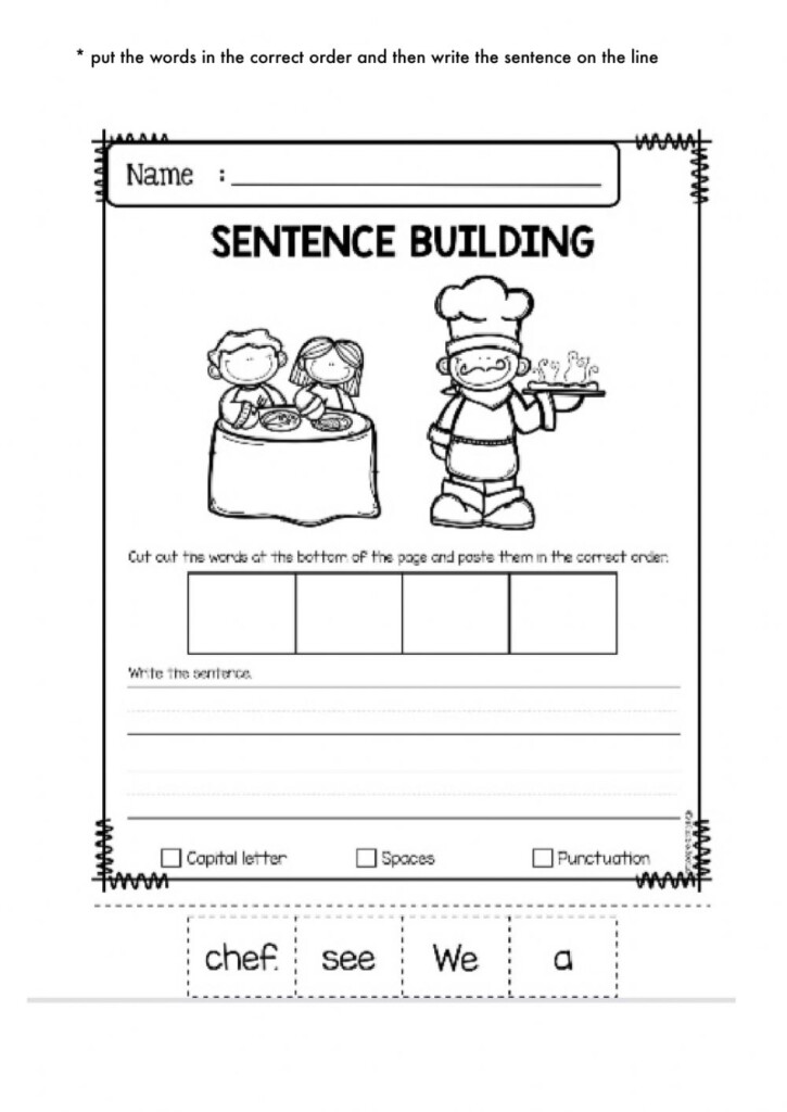 Sentence Building 2 Interactive Worksheet