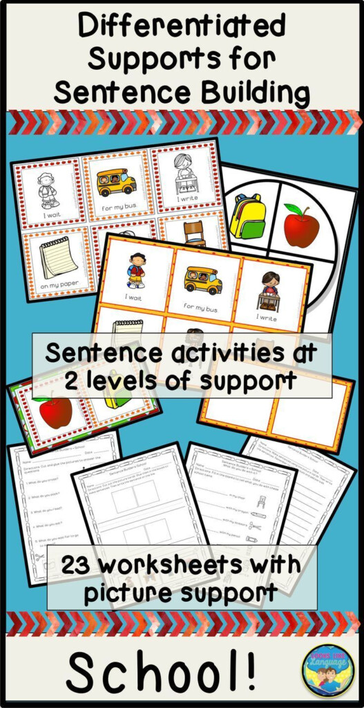 Sentence Building Picture Activities Worksheets School Speech 