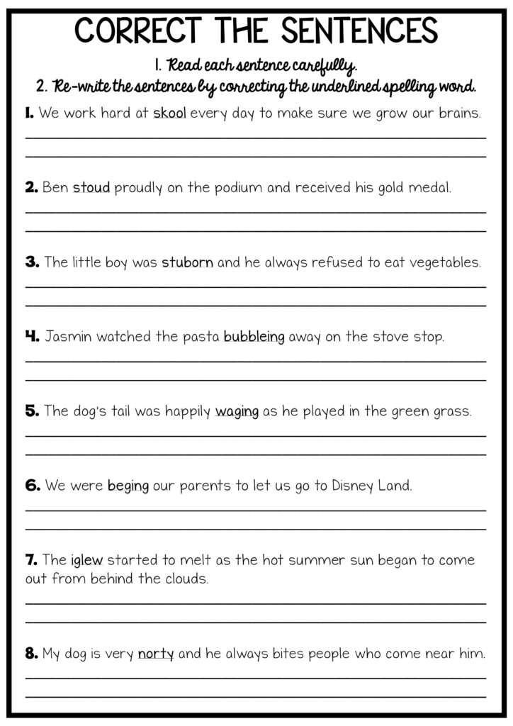 Sentence Correction Worksheets For 5th Grade Worksheetpedia