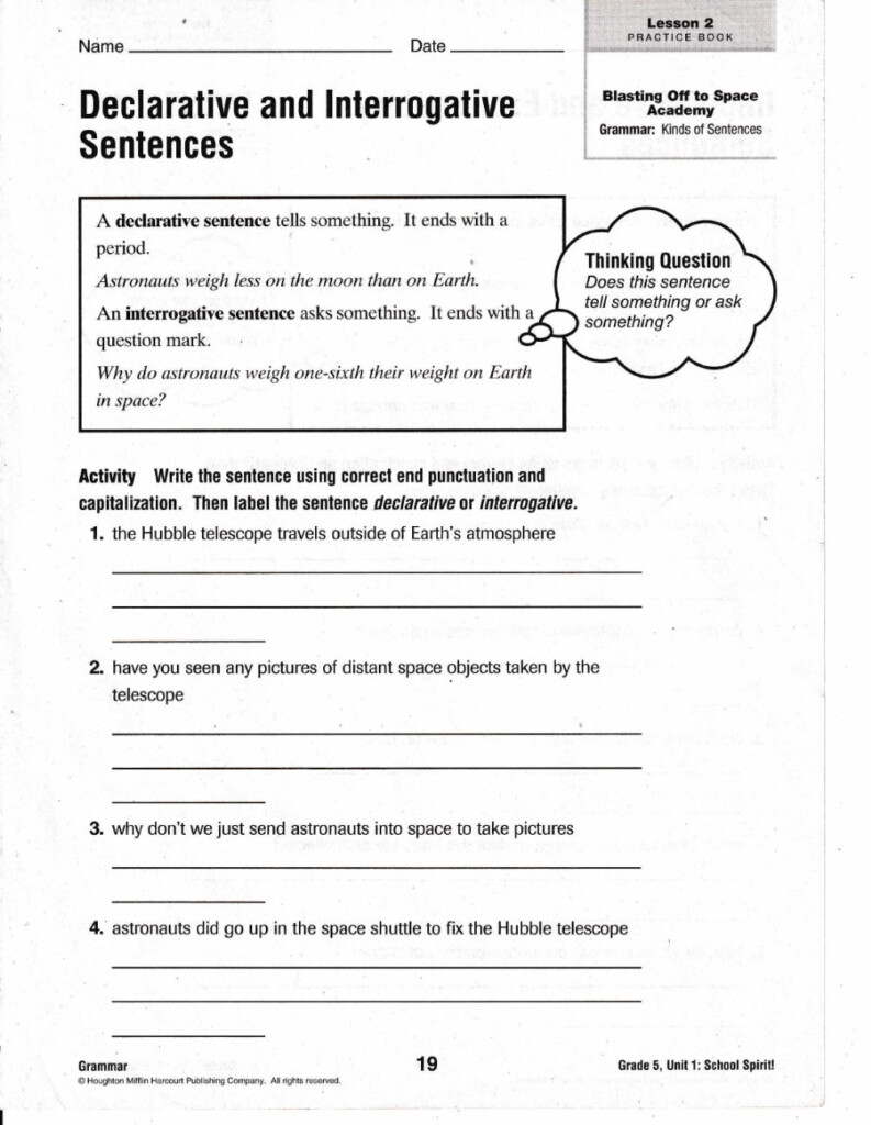 Sentence Fluency Worksheet