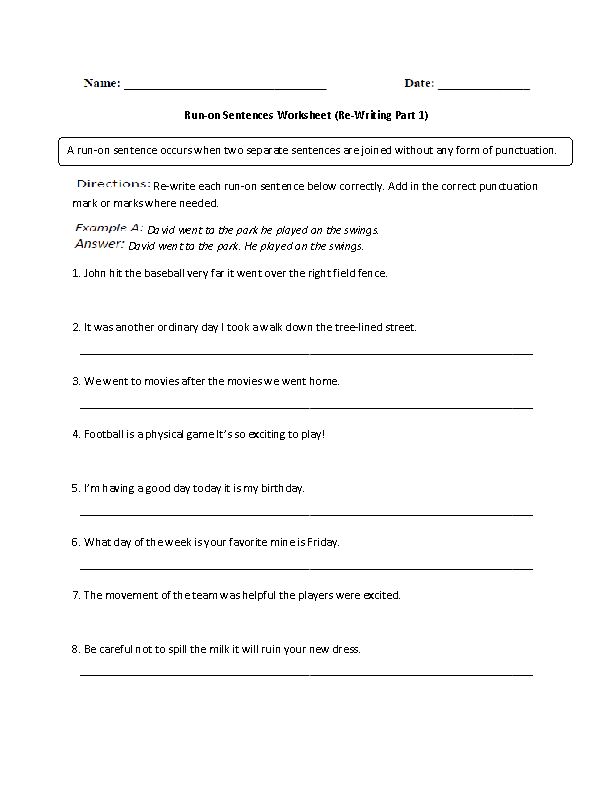 Sentence Fragment Worksheets 6th Grade Kidsworksheetfun