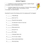 Sentence Fragments Worksheet