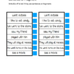 Sentence Or Fragment Week 1 Worksheet