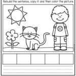 Sentence Scramble Worksheets Kindergarten Literacy Centers Distance