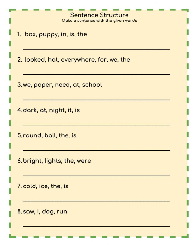 Sentence Structure Interactive Exercise